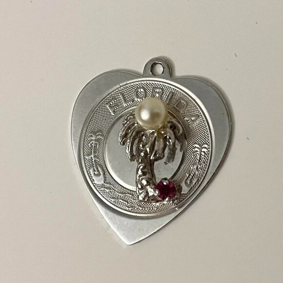 Vintage Crea Sterling Silver Florida Charm No Loop - Picture 1 of 10